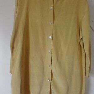 Chico's Design Silk Yellow Blouse Size2